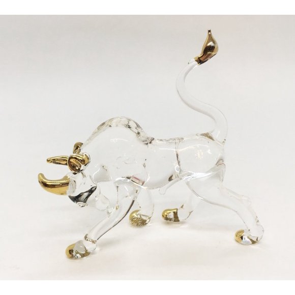 Bull Hand Blown Blowing Glass Art Animal Cute Oxen Cattle Cow Collectibles Gifts