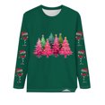 thumbnail image 3 of Babysbule Christmas Sweatshirt for Women Fashion Women's Christmas Printed T-shirt Long Sleeves Blouse Round Neck Casual Tops Sweatshirt, 3 of 4