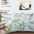 thumbnail image 4 of Blue Green Coral Bedding 3 Piece Duvet Cover Set Twin Size, Aqua Abstract Coastal Sea Tropical Soft Microfiber Comforter Cover with Zipper Closure & Pillowcases, Wrinkle & FadeResistant Quilt Cover, 4 of 9