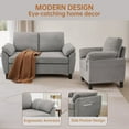 thumbnail image 4 of Soscana Modern Loveseat and Accent Chair 2 Piece Set, Small Couch Sofa Set with Wide Arms & Side Pockets, Comfy 2 Seater Sofa and 1 Seater Armchair Set for Apartment Living Room Office Studio, 4 of 7