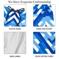 thumbnail image 4 of luoweisi Men's Beach Shorts Quick Dry Swim Trunks with Mesh Lining Blue and White Geometry L, 4 of 5