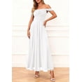 thumbnail image 4 of PRETTYGARDEN Womens Off Shoulder Maxi Summer Dresses Elegant Mesh Aline Swing Ruched Flowy Cocktail Wedding Guest Dress, 4 of 9