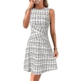 thumbnail image 3 of Women'S Casual Dresses 2025 Sleeveless Striped Mini Dress High Waisted A Line Dresses White L, 3 of 9