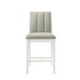 thumbnail image 3 of Armen living Nolan 26 in. Matte White Counter Height Rubberwood Barstool with Fog Fabric Seat, 3 of 10
