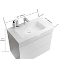 thumbnail image 5 of CITTANEO 30 Inch Floating Bathroom Vanity with Sink, Modern Bathroom Cabinet with 2 Drawers, White, 5 of 6