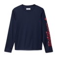thumbnail image 1 of Columbia Terminal Tackle - Playera de Manga Larga para niño, Logotipo Universitario Azul Marino/Rojo Chispa, Medium, 1 of 4