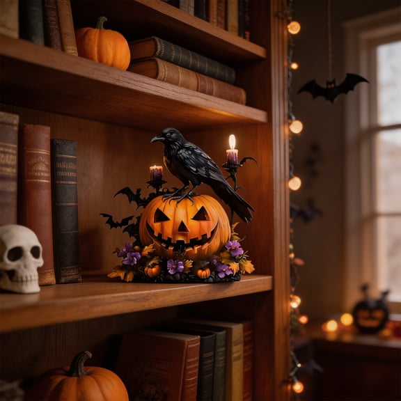 Fmbmuo Cute Halloween Pumpkin Figurine Acrylic Ornament Halloween Themed Desktop Decoration for Spooky Ambiance,Multicolor
