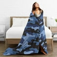 thumbnail image 5 of Navy Camouflage Throw Blanket Ultra Soft Warm All Season Military Camo Decorative Fleece Blankets for Bed Chair Car Sofa Couch Bedroom 60"X50", 5 of 5