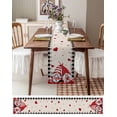 thumbnail image 4 of Table Runner 70 Inches Long for Kitchen Dining, Valentine's Day, Dresser Scarf Farmhouse, Dining Table Decorations for Wedding/Parties, Buffalo Black Checkered Gnomes Love 13 x 70 In, 4 of 9