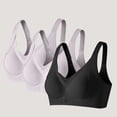 thumbnail image 3 of Bosfbaoi Women's Seamless Wireless Bra, 3 Pack Full Support Bra, Soft Stretchy Anti-sagging Bra, Lightweight Full Coverage Bra, Comfort Everyday Wear Bralette, Size M-XXXL, 3 of 9