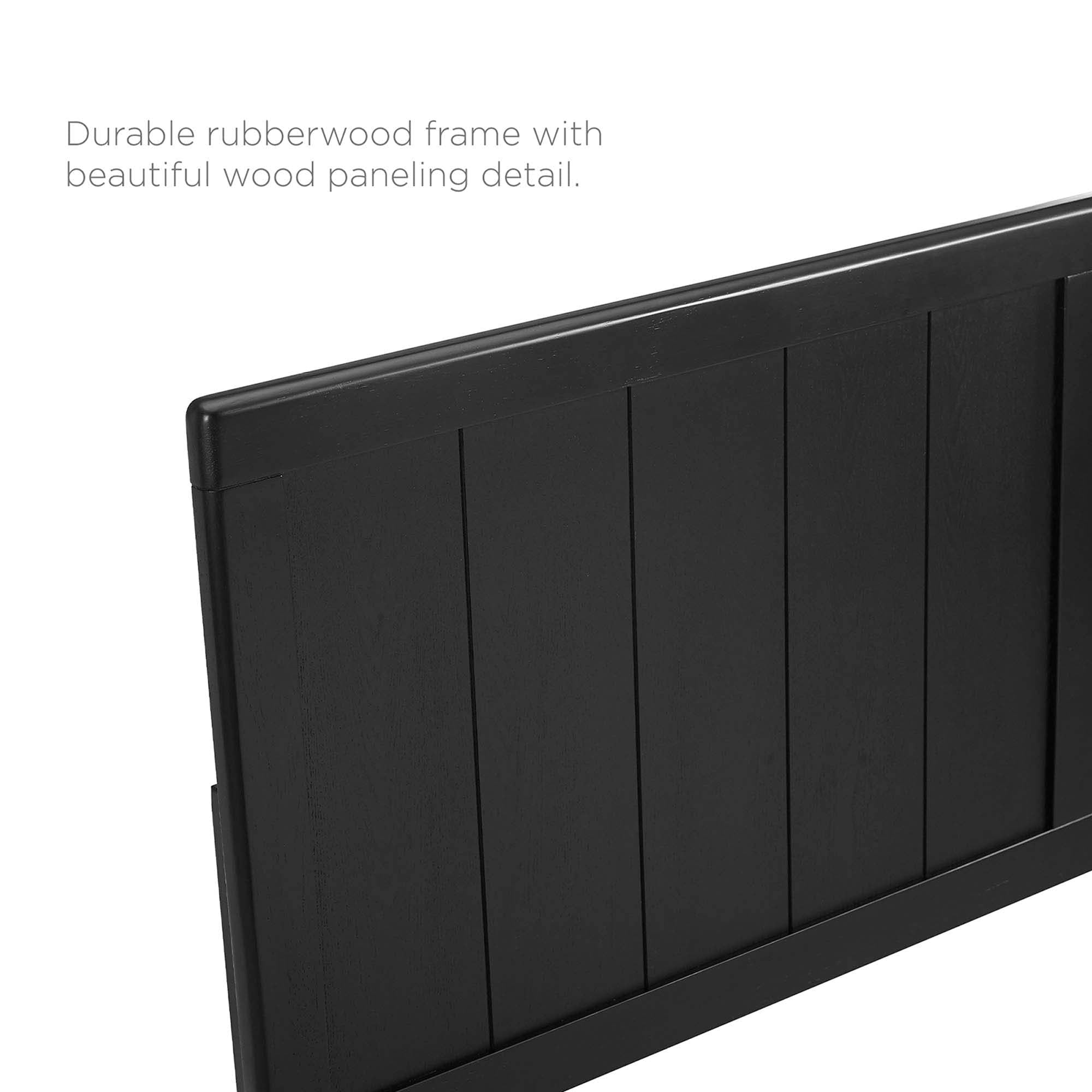 Modway Robbie Twin Modern Rubberwood and MDF Headboard in Black