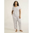 thumbnail image 2 of Joyspun Women's and Women’s Plus Lightweight Sleep Tee and Pants Set, 2-Piece, Sizes XS to 3X, 2 of 5