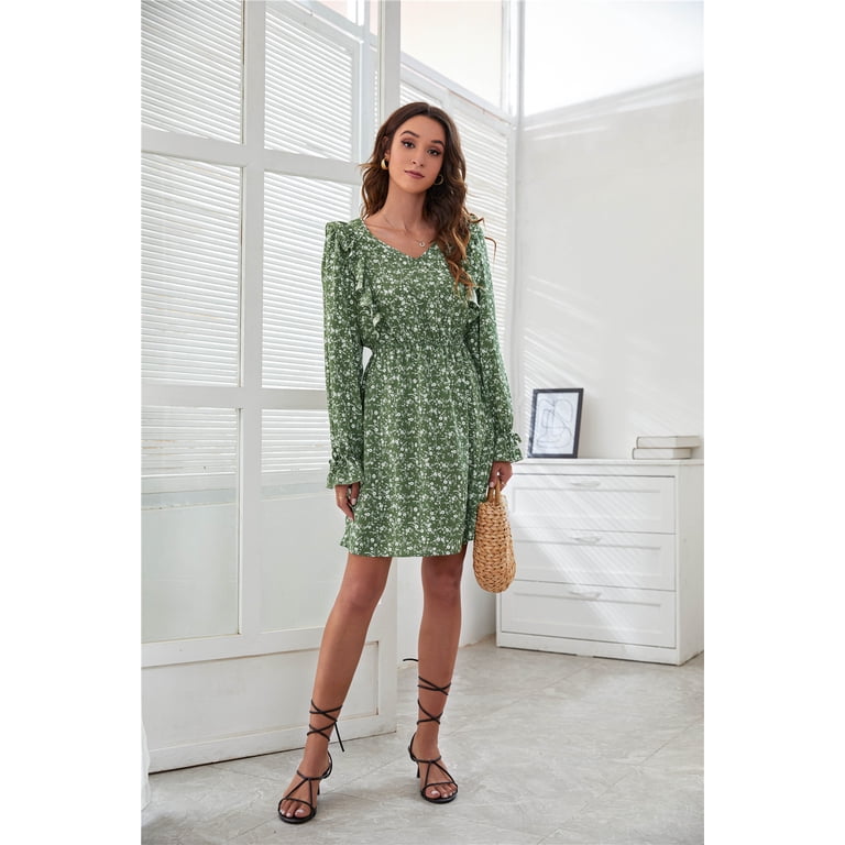 short boho dress with long sleeves Boho Sleeve Mini Dress