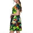 thumbnail image 2 of Fotbe Robe Motif Drapeau de la Saint-Patrick Mode Décontractée pour Femmes Manches Courtes Robe Maxi Robe T-Shirt Rayée Longue à Blocs de Couleur, 2 of 6