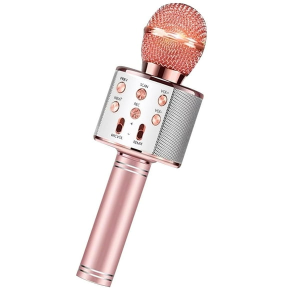 Bluetooth Wireless Karaoke Microphone for Kids, Birthday Christmas Birthday Gifts Toy for 7 8 9 10 11 12 13 14 Years Old Boys Girl (Rose Gold)