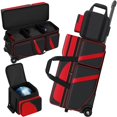 thumbnail image 1 of Bolso para patinar bolos Aleemin con 4 bolas con ruedas y bolsa adicional, color rojo, 1 of 7