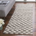 thumbnail image 2 of SAFAVIEH Seattle Dallas Geometric Shag Runner Rug, Ivory/Grey, 2'3" x 8', 2 of 7