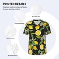 thumbnail image 3 of Uemuo Lemon Fruits Flowers Leaves Print Mens Polo Shirts Baseball T-shirt Performance Short Sleeve Golf Shirt Moisture Wicking Athletic Casual Collared T-Shirt-, 3 of 7