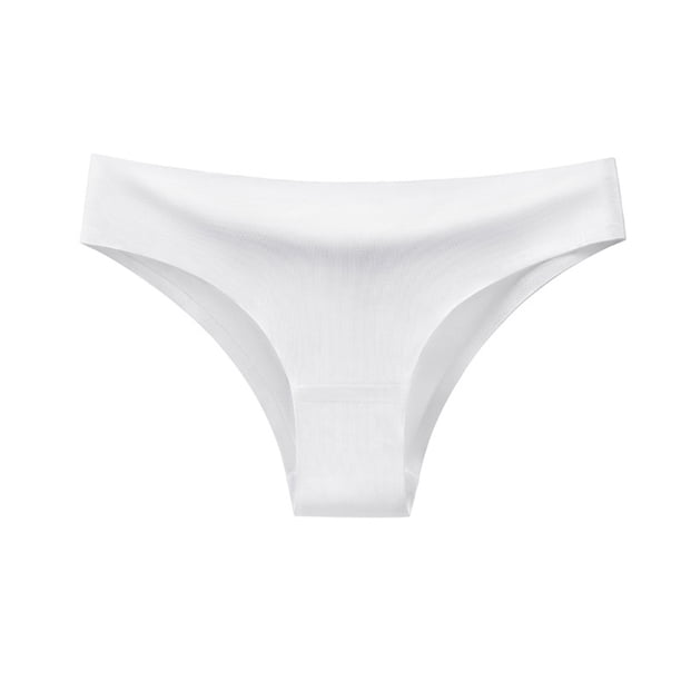 Calzoncillos Talle Bajo Gibobby Ropa interior seda helada para mujer Color sólido (Blanco, XL)