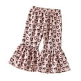 thumbnail image 4 of Daqian Toddler Girl Clothes Outfit, Toddler Girls Cotton Printed Top and Ruffles Flared Pants Outfit Set, 2 Piece, 2T-3T Toddler Girls Outfits, Pink-1 2-3 Years, 4 of 9