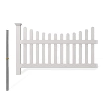 3.5 ft. H x 6 ft. W Permanent All American Vinyl Picket Fence Panel Kit with No-Dig Anchor and Cap
