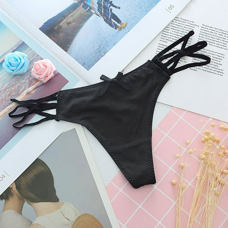 

Aayomet Briefs For Women Women Low Waist Thin G String Underwear Comfortable Lingerie Black One Size
