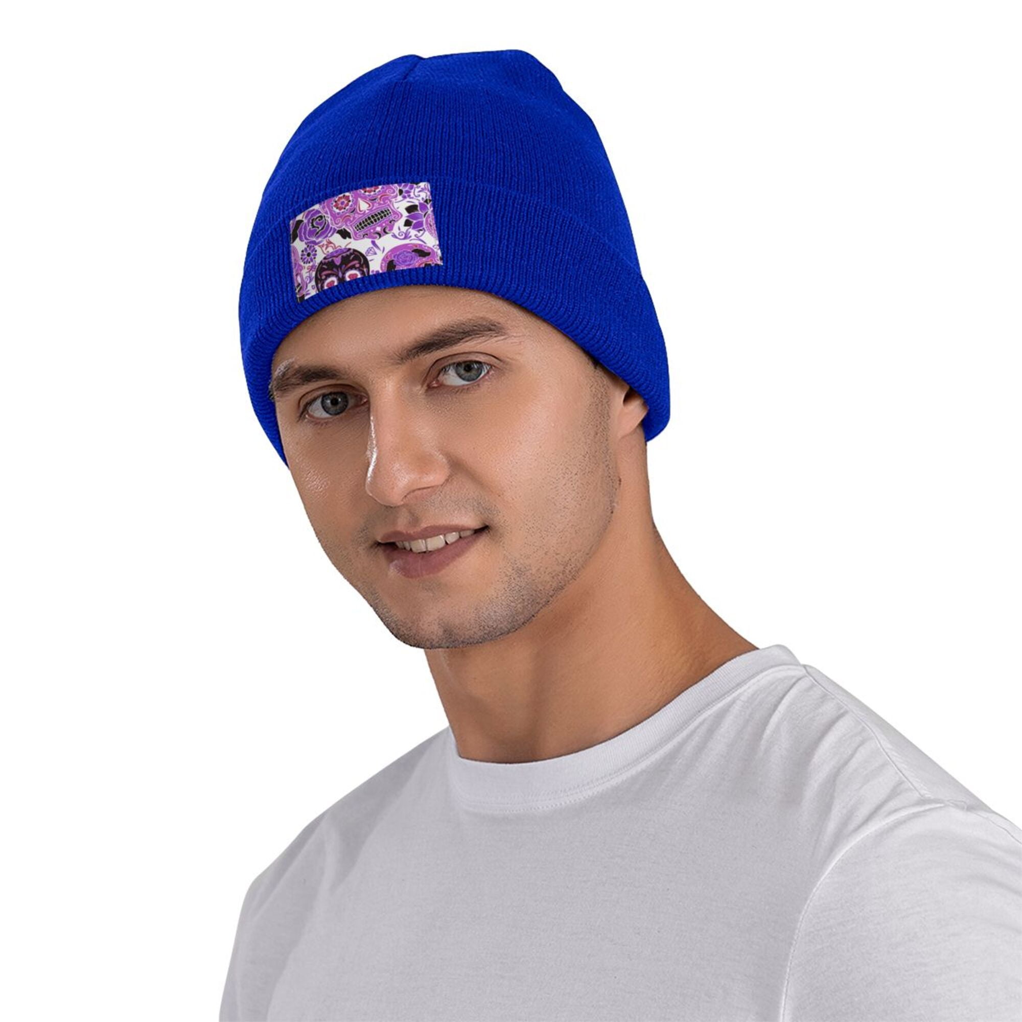 ZICANCN Gothic Purple Skeleton Skull Knit Beanie Hat, Winter Cap