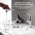 thumbnail image 3 of Robinet Lavabo Salle de Bain Avec Douchette Extractible 2 Jets d'Eau Mitigeur Evier Cuisine en Laiton Durable Robinetterie Vasque à Poser Chromé, 3 of 8