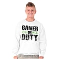 thumbnail image 3 of Gamer On Duty Video Games Nerdy Geeky Men's Crewneck Sweatshirt Brisco Brands X, 3 of 6