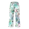 thumbnail image 4 of QATAINLAV Capris Pants with Pockets for Women Trendy Dandelion Print Cropped Trousers Summer Casual Drawstring Beach Pants Outdoor Linen Straight Capri Pants Summer Savings Beige S, 4 of 5