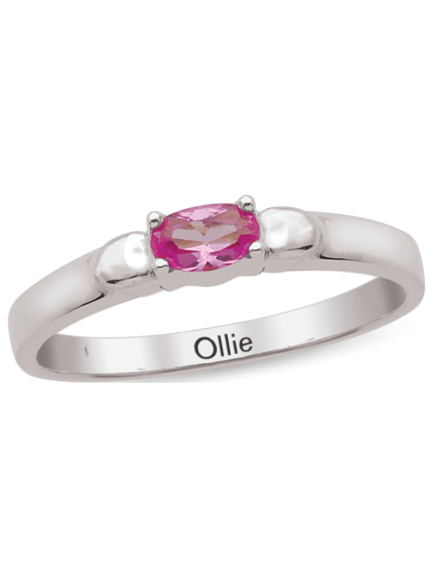 Personalized Heart Design Engravable Birthstone Ring in 14K Gold by Jewlster