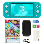 Nintendo Switch Lite in Turquoise with Paper Mario and Accessories