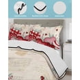 thumbnail image 3 of Twin Quilt Bedding Set, Red Pink Valentine's Day Reversible Summer Quilt 3 Pieces, Love Heart Eucalyptus Leaves Retro Lightweight Bedspreads Coverlets with 2 Pillow Shams for All Seasons, 3 of 5