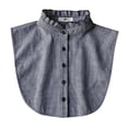 thumbnail image 2 of Lumtrix Womens Mens Classic Plaid Fake Collar Detachable Collar Half Shirts Blouse False Collar Top I One Size, 2 of 3