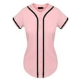thumbnail image 4 of Razzly Women's T-Shirts Comfortable Summer Casual Short Sleeve Tee Baseball Shirt for Everyday Use Stylish Top for Any Occasion(Pink,L), 4 of 5