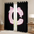 thumbnail image 2 of Erosebridal Initial Letter C Curtains Pack of 2 (42x90), Black Pink 30%-50% Black Out Curtains, Kawaii Bow-tie Curtains for Living Room, Window Curtains Room Decorative, 2 of 6