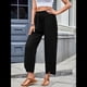 thumbnail image 5 of Pantalones Anchos y Holgados para Mujer, Estilo Palazzo Harén, Informales, con Cintura Elástica y Bolsillos, Color Negro, Talla S, 5 of 7