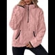 thumbnail image 1 of Suéter de Larga con Cremallera de un Cuarto para Mujer, Sudadera de Forro con Capucha, Sudaderas con Solapa, Suéteres Cálidos con Bolsillos. Rosa M, 1 of 9