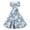 Light Blue Pink Florals, variant on Women'S Paisley Rose Dress Square Neck Short Sleeve Fit And Flare Vintage Swing Midi Dress