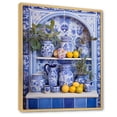 thumbnail image 2 of Designart "Mediterranean Still Life with Tiles III" Geometric Framed Wall Art - Bohemian Yellow Boho Pottery Entryway Framed Wall Art, 2 of 6