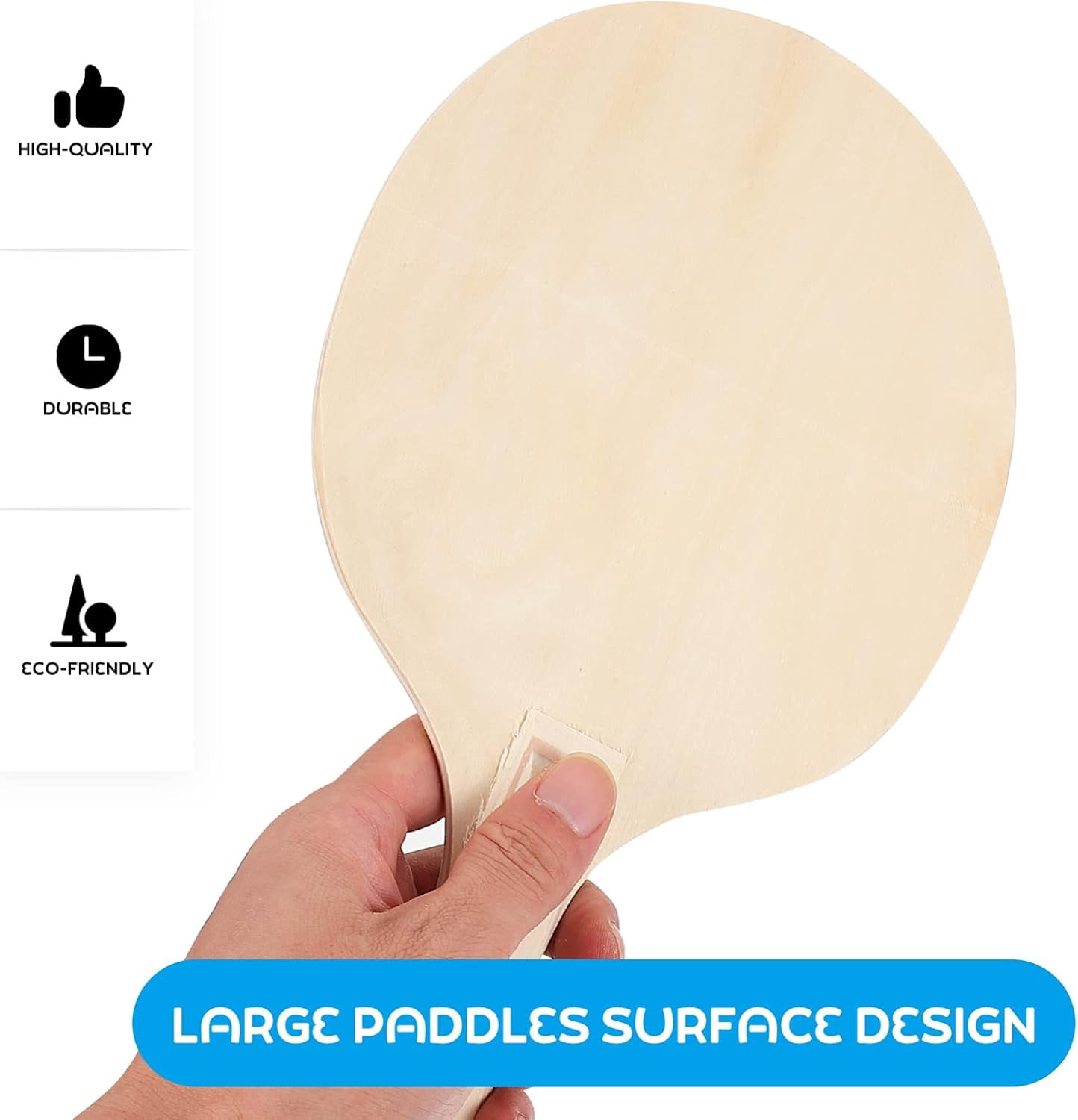BESPORTBLE 4pcs Table Tennis Rackets DIY Blank Wood Paddles Padded Grips Sport Game