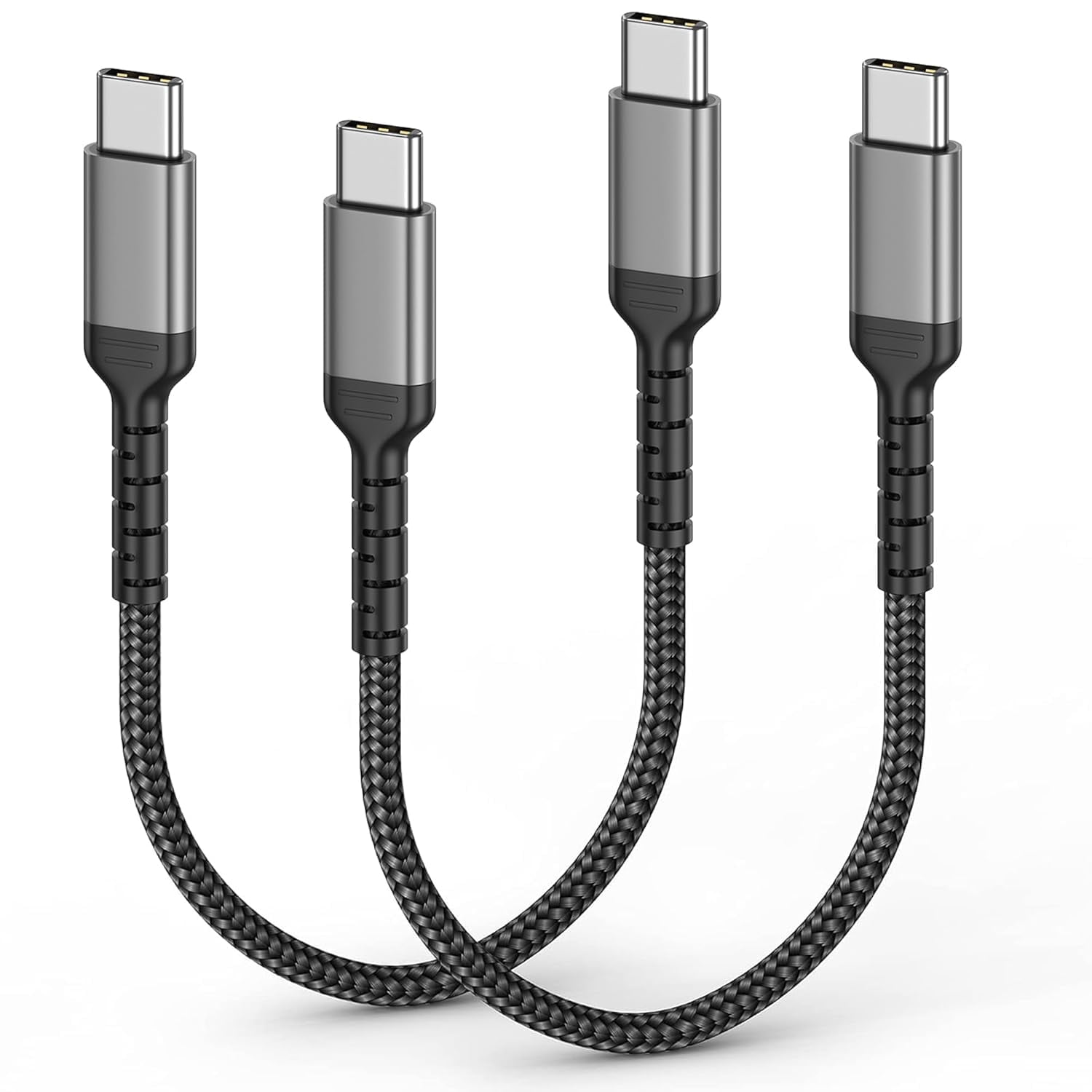 1FT USB C Charger Cable, 2 Pack Short C to C Fast Charging Cord, USBC to USB C Cable for iPhone 17 16 15 Pro Max Plus Air, Samsung Galaxy, Google