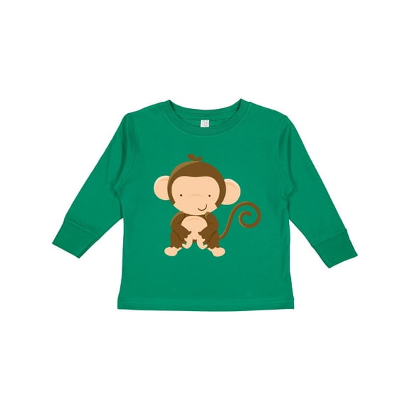 Inktastic Happy Monkey Boys or Girls Long Sleeve Toddler T-Shirt