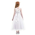 thumbnail image 6 of IBTOM CASTLE Big Girl Flower Lace Princess Tulle Long Dress for Kids Prom Formal Pageant Dance Gown 9-10 Years White, 6 of 8
