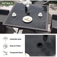 thumbnail image 4 of Kullavik 10-Piece Patio Outdoor Dining Set, Wicker Patio Furniture Set of 8 Rattan Chairs with Soft Cushions and Two Square Table with Umbrella Cutout, Grey, 4 of 7