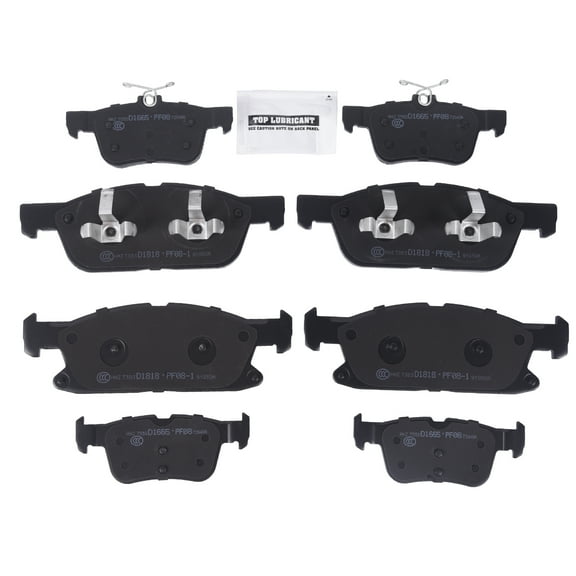 TOPAZ 8X Front   Rear Ceramic Brake Pads For 2015-2018 Ford Edge Lincoln MKX Nautilus D1818 D1665