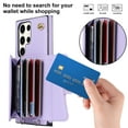 thumbnail image 2 of ELEHOLD for Samsung Galaxy S20+ Multi-Functional Wallet Case Organ Card Slots RFID Blocking Stand Function Wrist Strap Crossbody Shoulder Strap Shockproof Purse Case,purple, 2 of 9