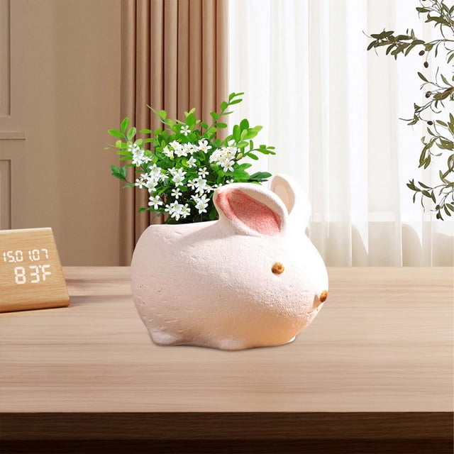 ICQOVD Succulent Flowerpot Personalized Desktop Breathable Animals Shaped Coarse Ceramic Flowerpot