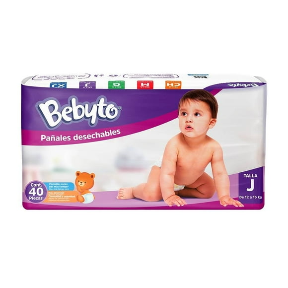 Pañales Bebyto talla jumbo unisex 40 piezas