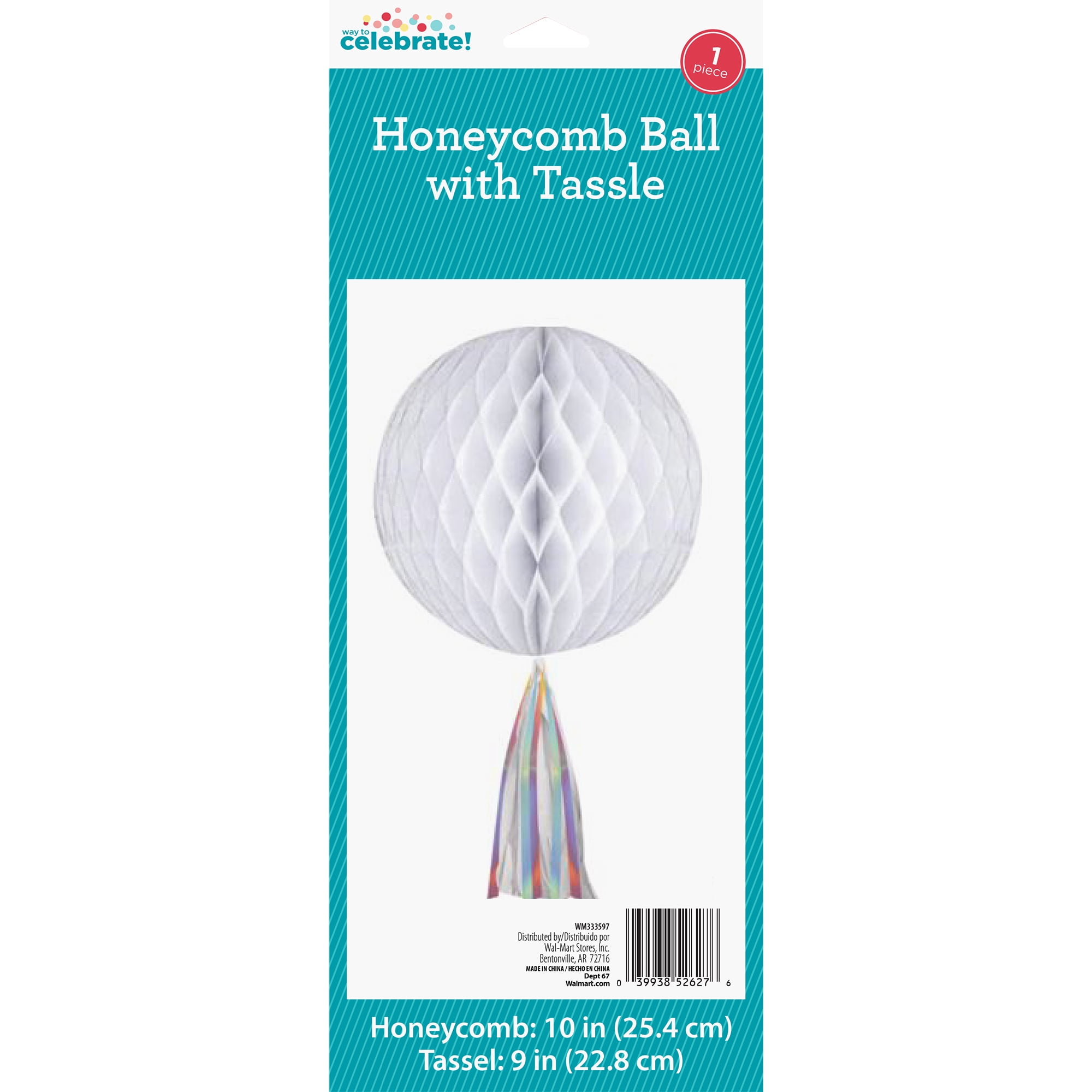 White Tissue Honeycomb Ball Decoration by Way to Celebrate